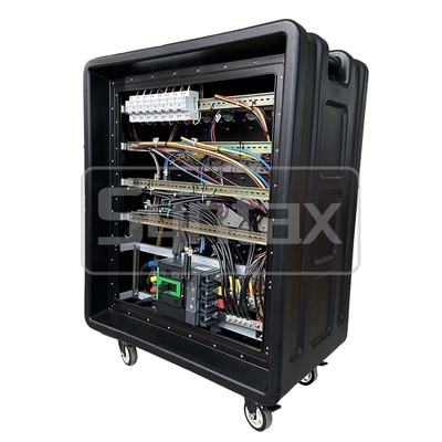 Syntax MD5 Three Phase 500AMP IP67 Waterproof HDPE Power Distribution Box With Schneider Breakers And PowerSyntax Industrial Plugs and Sockets 880x560x1080mm