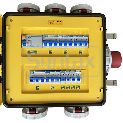 Syntax MZ24 IP67 Waterproof Portable Power Distribution Boards For 63A 400v Three Phase Electrical Supply Outdoors 37.7*34.8*27.7CM