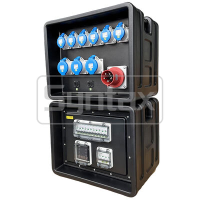 Syntax MD2 5P 63A 400v Three Phase Portable Distribution Boards HDPE IP67 Waterproof With Schneider Breakers for Event Power 530x380x460mm