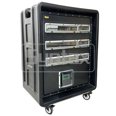 Syntax MD5 IP67 Waterproof 500A Three Phase HDPE Portable Power Distribution Box on Wheels with Powerlocks 500A for FIFA Sporting Events In Qatar