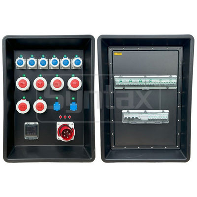 Syntax MD4 Tiga Fase 125A Waterproof Power Distro Box Dengan Schneider Breakers Untuk Distribusi Daya Tahap 63x43x90cm