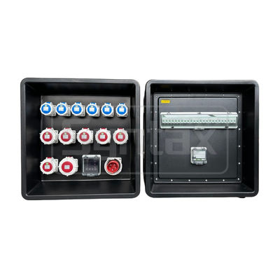 Papan Distribusi Daya Syntax MD3 5P 32A 400V 3PH HDPE IP67 Dengan Pemutus Sirkuit Schneider untuk Daya Acara 630x430x680mm