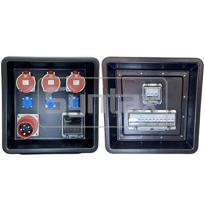 Kotak Distribusi Portabel HDPE Tiga Fase 63A/5P Syntax MD1 Tahan Air IP67 untuk Aplikasi Lampu Panggung