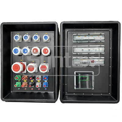 IP67 Waterproof 400AMP HDPE Portable Power Distribution Box dengan Roda untuk Acara Olahraga FIFA
